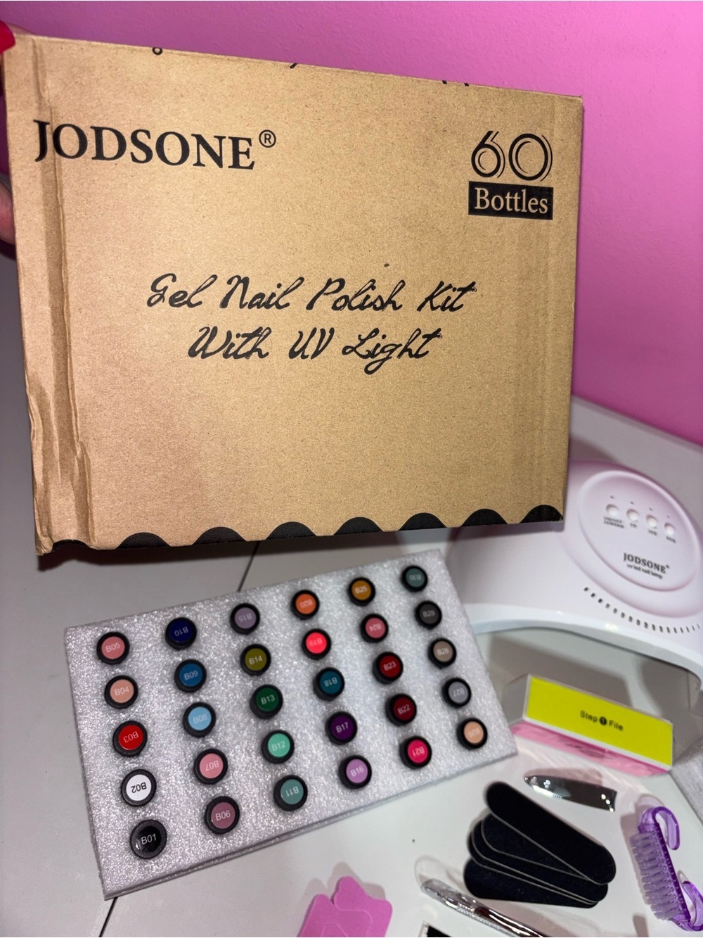 JODSONE 60 Color Gel Nail Polish Kit UV LED Lamp Complete Set New - Picture 6 of 8